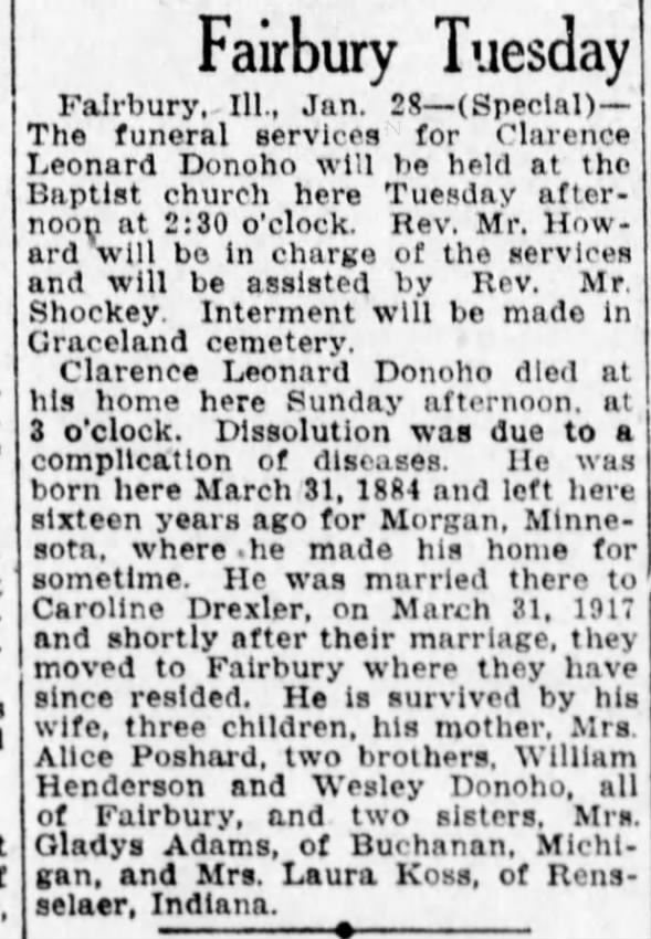 Clipping from The Pantagraph